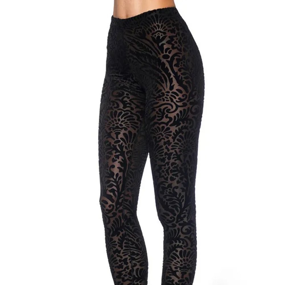 Blackmilk - Burned Velvet Damask Leggings